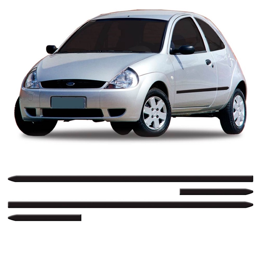 FRISO LATERAL FORD KA 1997 A 2008 2P - KIT 4 PEÇAS em Oferta na Shopee