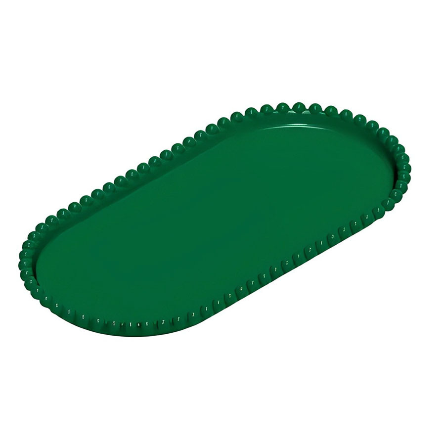 Bandeja Esfera Acrílica Durável Oval - Verde - 25x13cm - 1 unidade - Rizzo - Rizzo em Oferta na Shopee