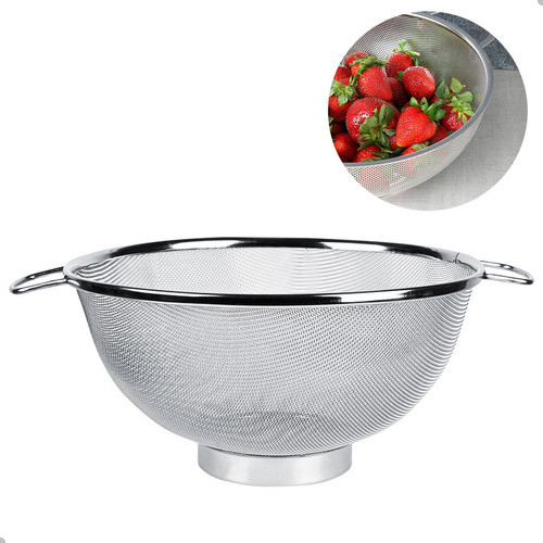 Escorredor Aço Inox Multiuso Saladas Massas Arroz Frutas 26,5 CM - PREMIUM