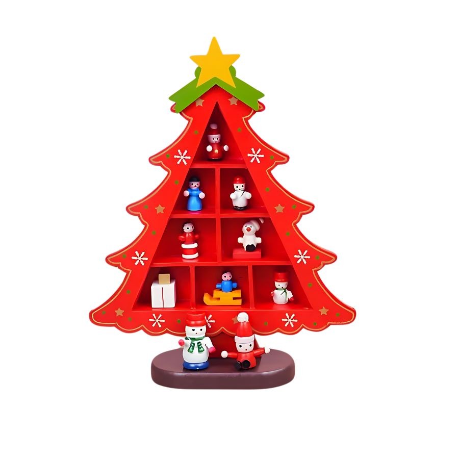 Enfeite de Madeira Arvore de Natal Vermelha - 23cm - 1 unidade - Rizzo - Home & Living