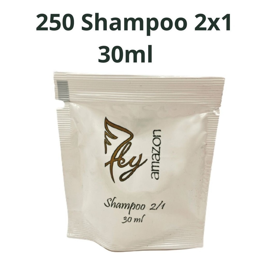 Kit 250 Mini Shampoo 2 em 1 Sachê 30ml – Hotel, Motel, Pousada, Airbnb, Spa, Hospital em Oferta na Shopee