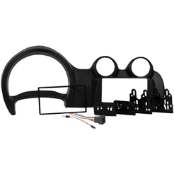 Kit Moldura Painel 7 Pol Uno Vivace Way 14 Em Diante Fiorino 15 A 21 2 Din Preto Chicote Som Plug Antena Japonês Chinês