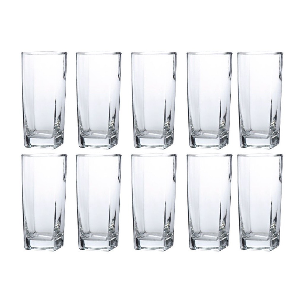 Copo de Vidro 320ml Transparente Texas Agua Suco 10Un