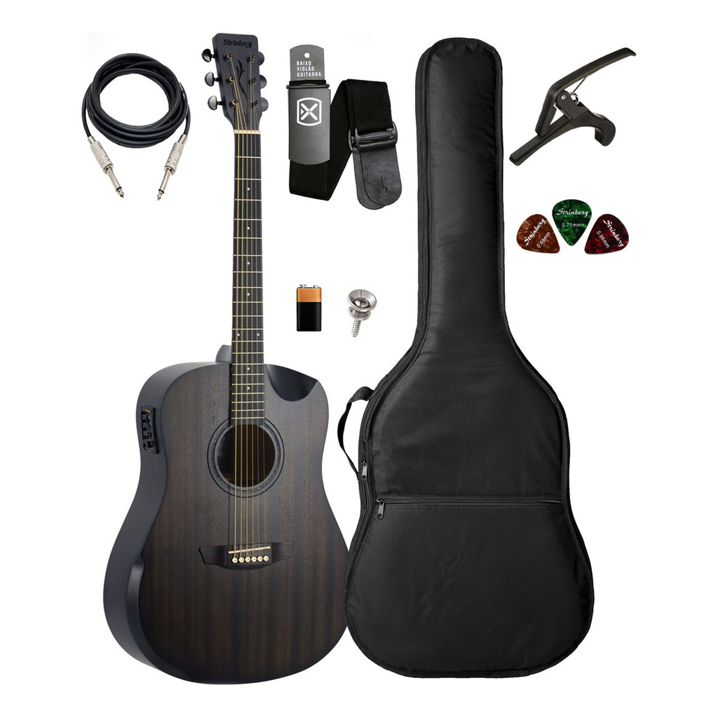 Violão Strinberg Forest Fs4d Hcr Folk +capa Luxo Acessorio em Oferta na Shopee