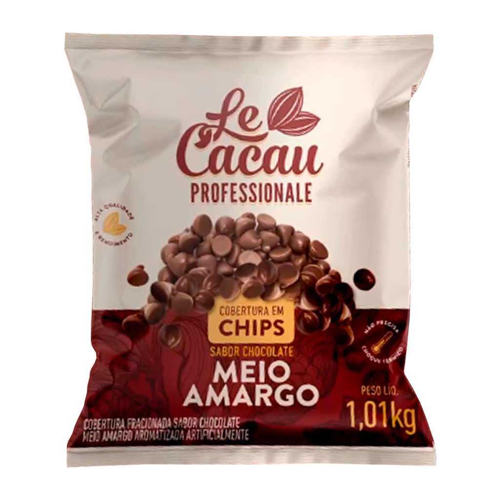 Chips Chocolate Forneáveis Meio Amargo Cobertura 1,01kg - Le Cacau