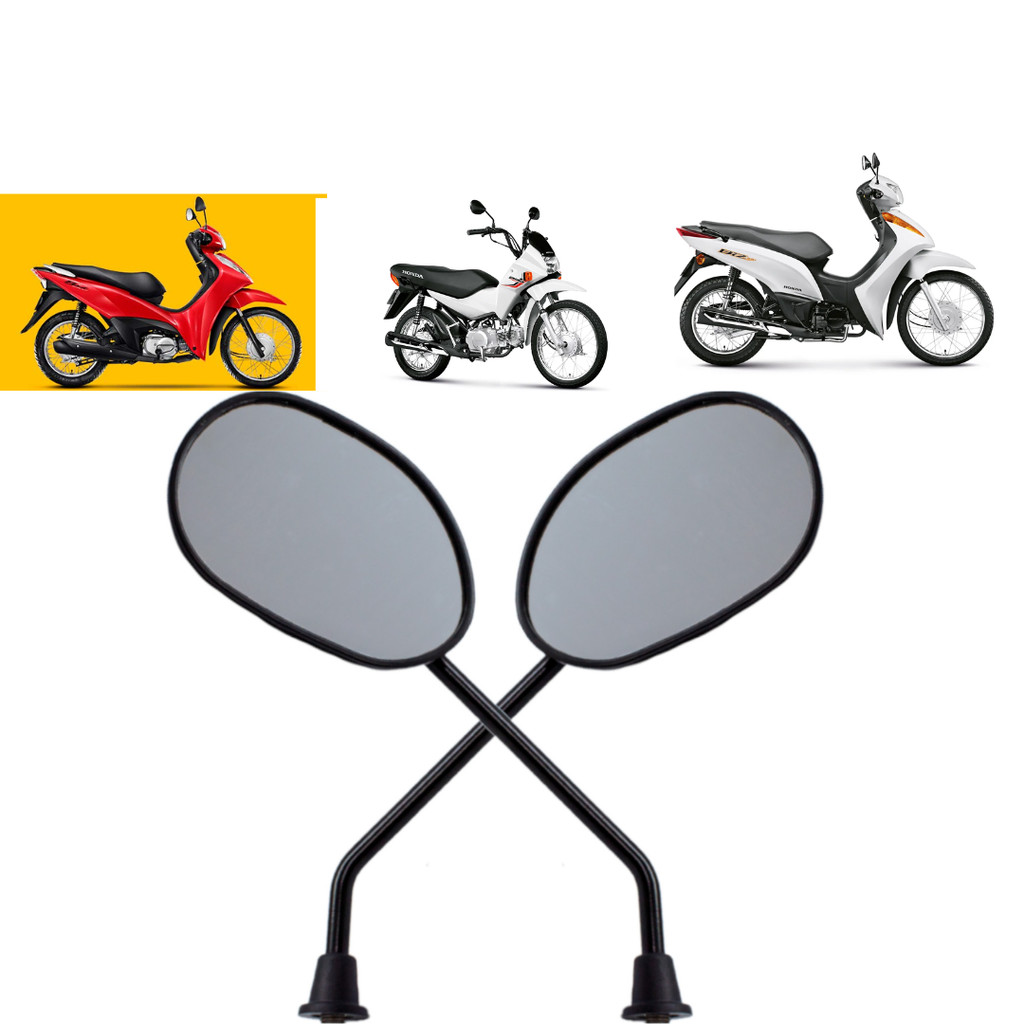 Retrovisor  Biz 125 110 100 Par Espelho Para Pop 100 110i em Oferta na Shopee