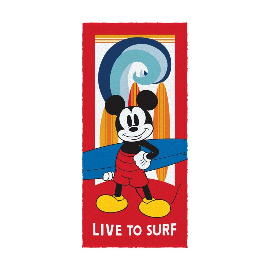 Toalha de Banho e Praia Infantil Lepper 60cm x 1,20m Felpuda Antialérgica Personagem Mickey