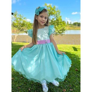 Vestido Juvenil Ariel Sereia Infantil de Luxo - 1 ao 12 em Oferta na Shopee