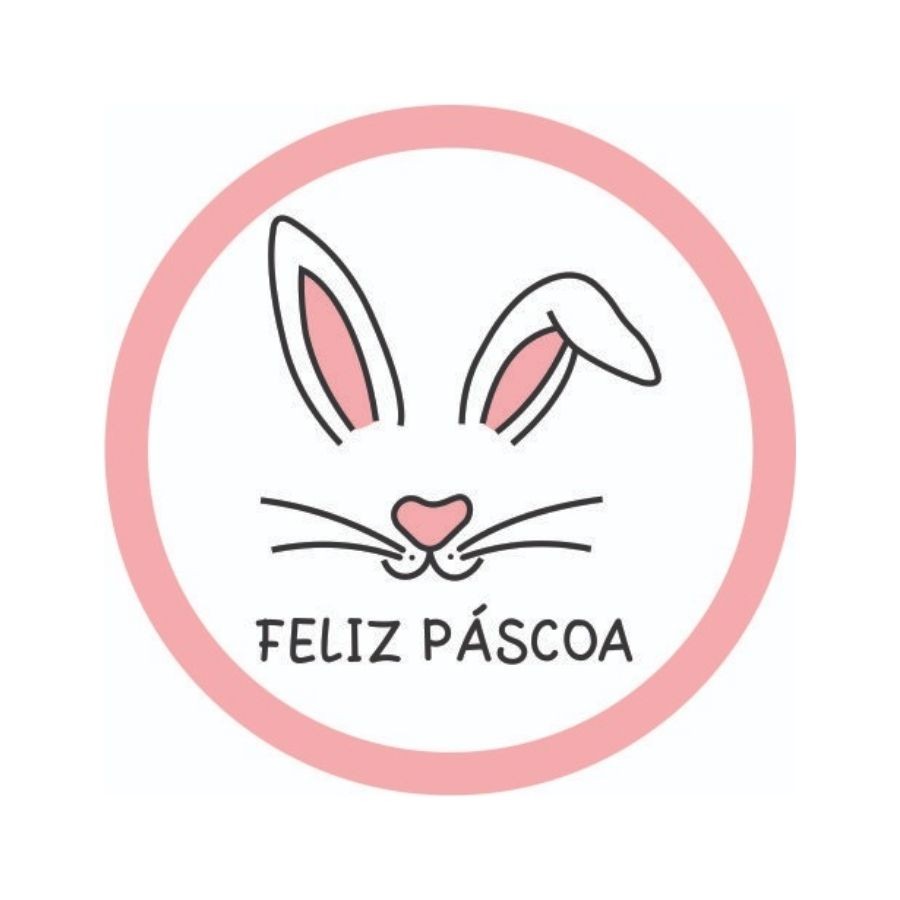 Etiqueta Adesiva - Páscoa Coelho Rosa - 4cm - 60 unidades - Rizzo em Oferta na Shopee