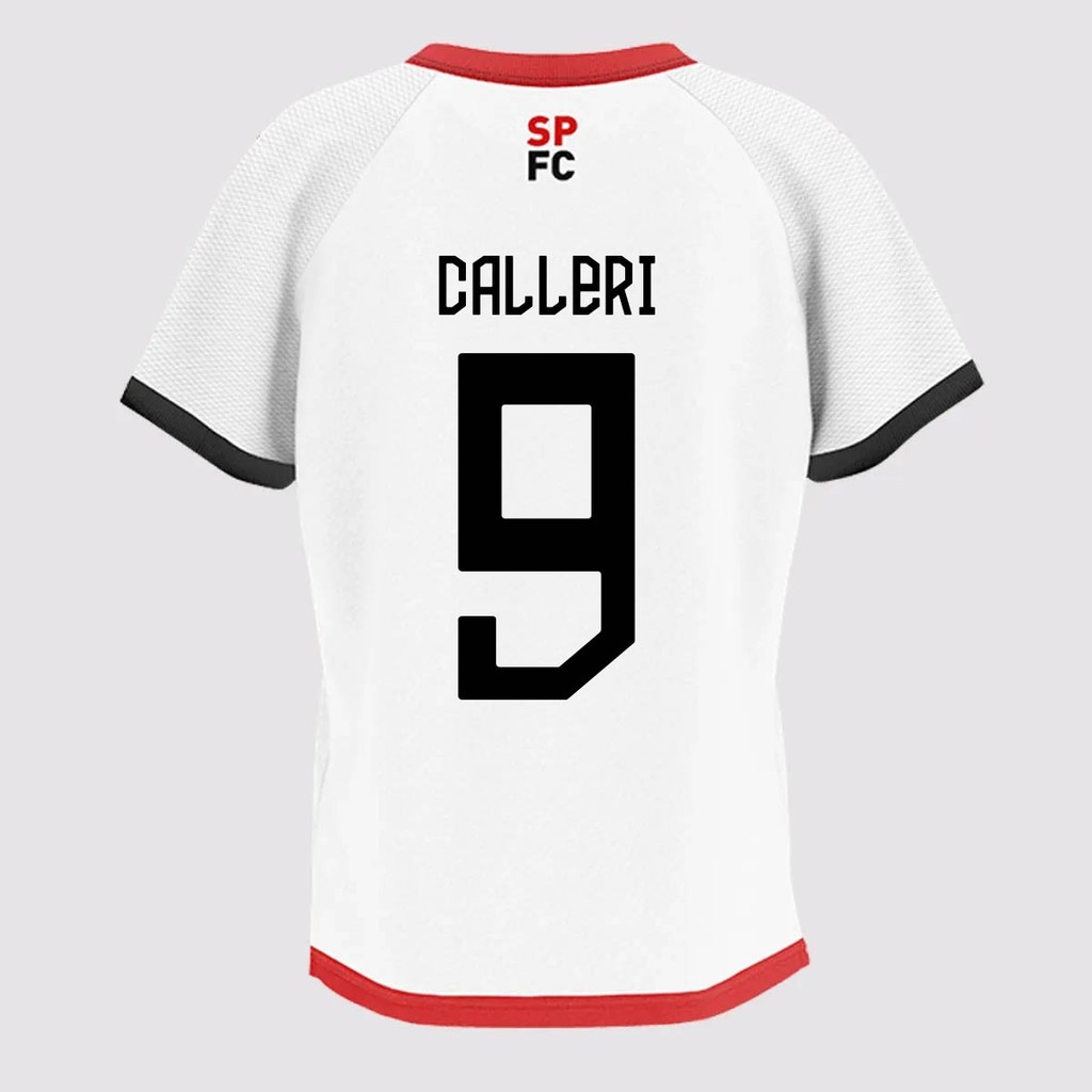 Camisa São Paulo Calleri 9 Radix Infantil Branca em Oferta na Shopee