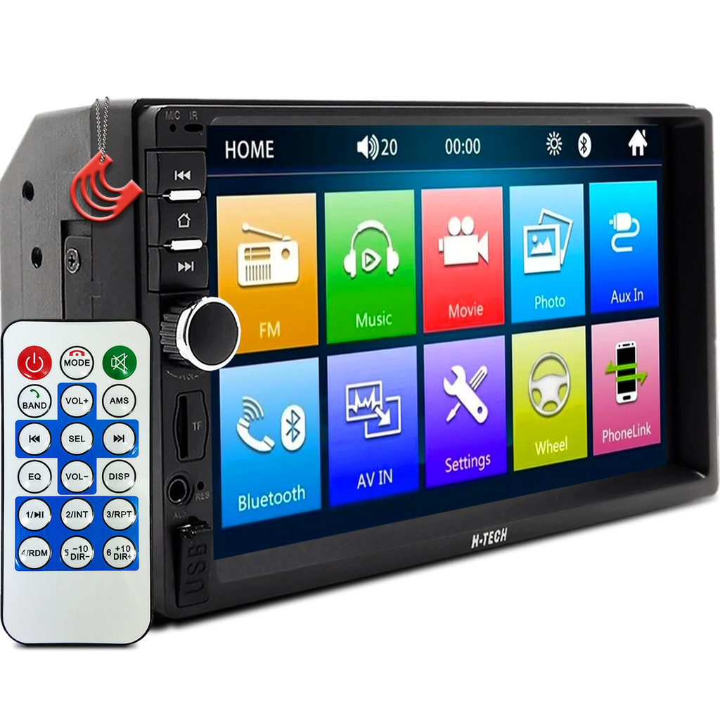 Central Multimidia Mp5 2din Tela Espelhamento Bluetooth Usb Sd Controle Remoto H-tech HT-5...