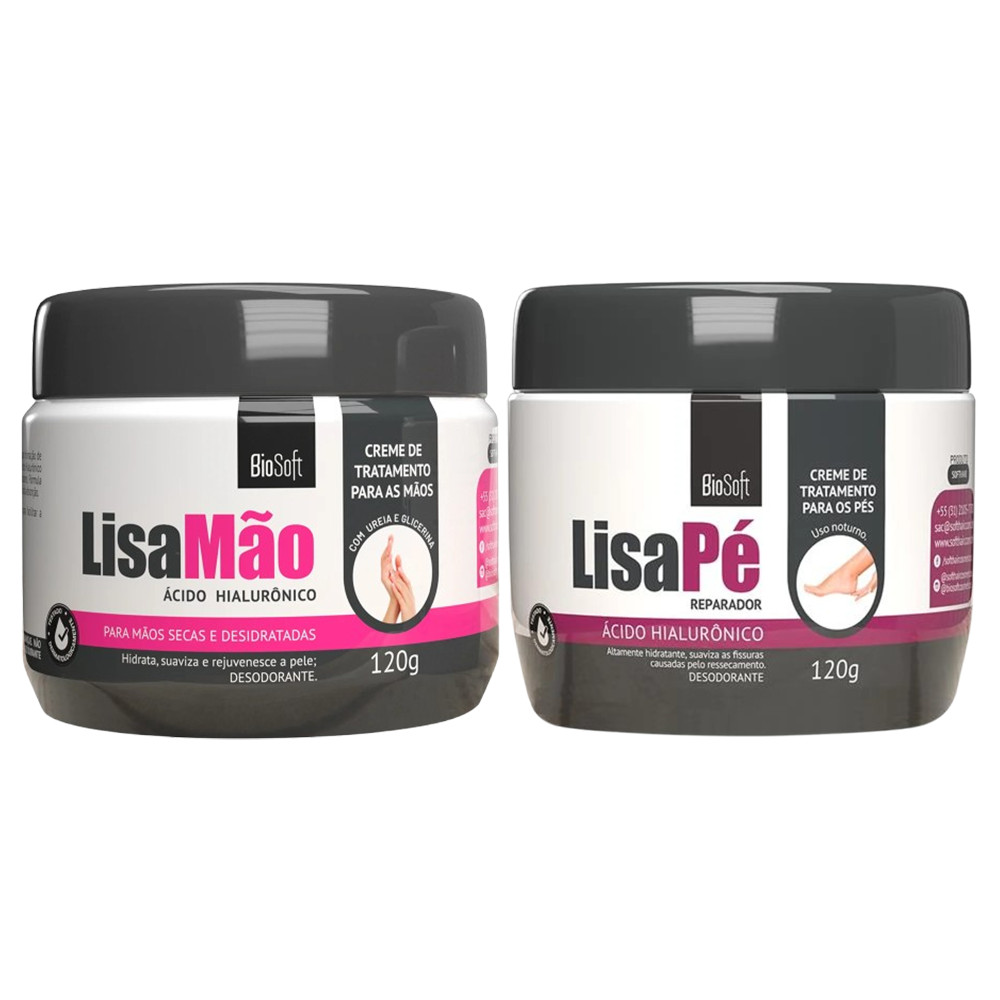 Kit Lisa Pé + Lisa Mão Acido Hialuronico - 120g em Oferta na Shopee