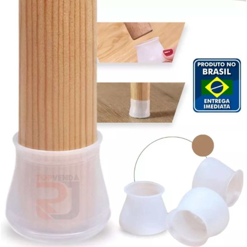 Kit 16/12/8/4 Pçs Protetor Silicone Pé de Mesa e Cadeira Proteger o piso Promoção