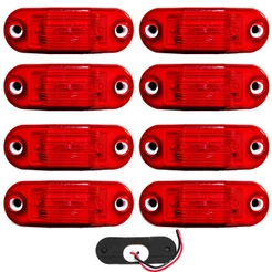 8 Lanterna Vigia Ônibus Caminhão 2 LED Vermelha BIVOLT +Chicote