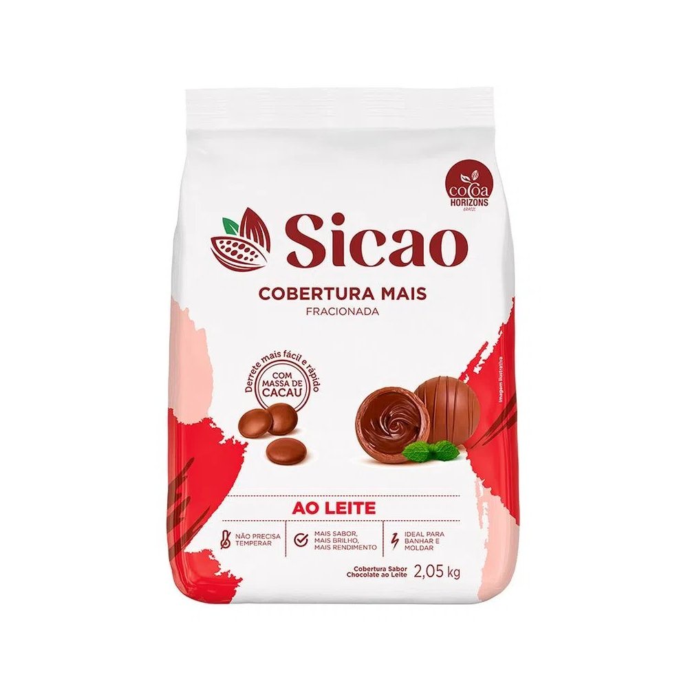 Cobertura Ao Leite Gotas 2,05kg - Sicao em Oferta na Shopee