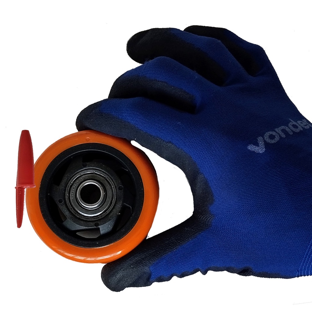6 Rodas para Rodizio Carrinho PVC Cor Laranja 3 Pol. Rolamento esfera — imagem 2 de 2