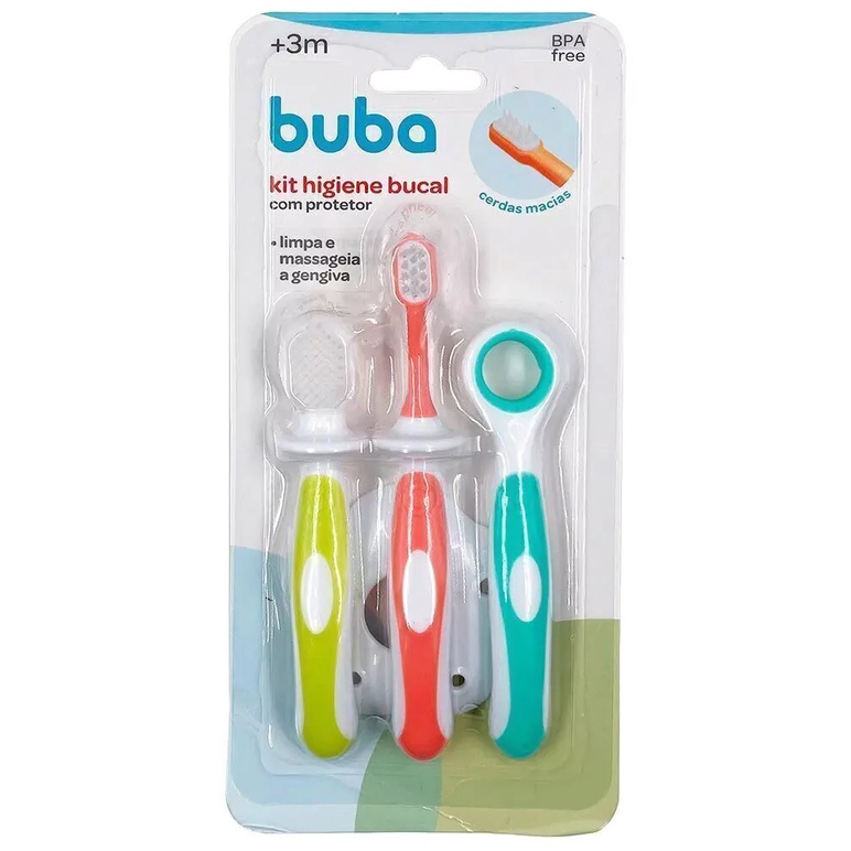 Kit Higiene Bucal Buba Escova De Dente E Massageador Gengiva