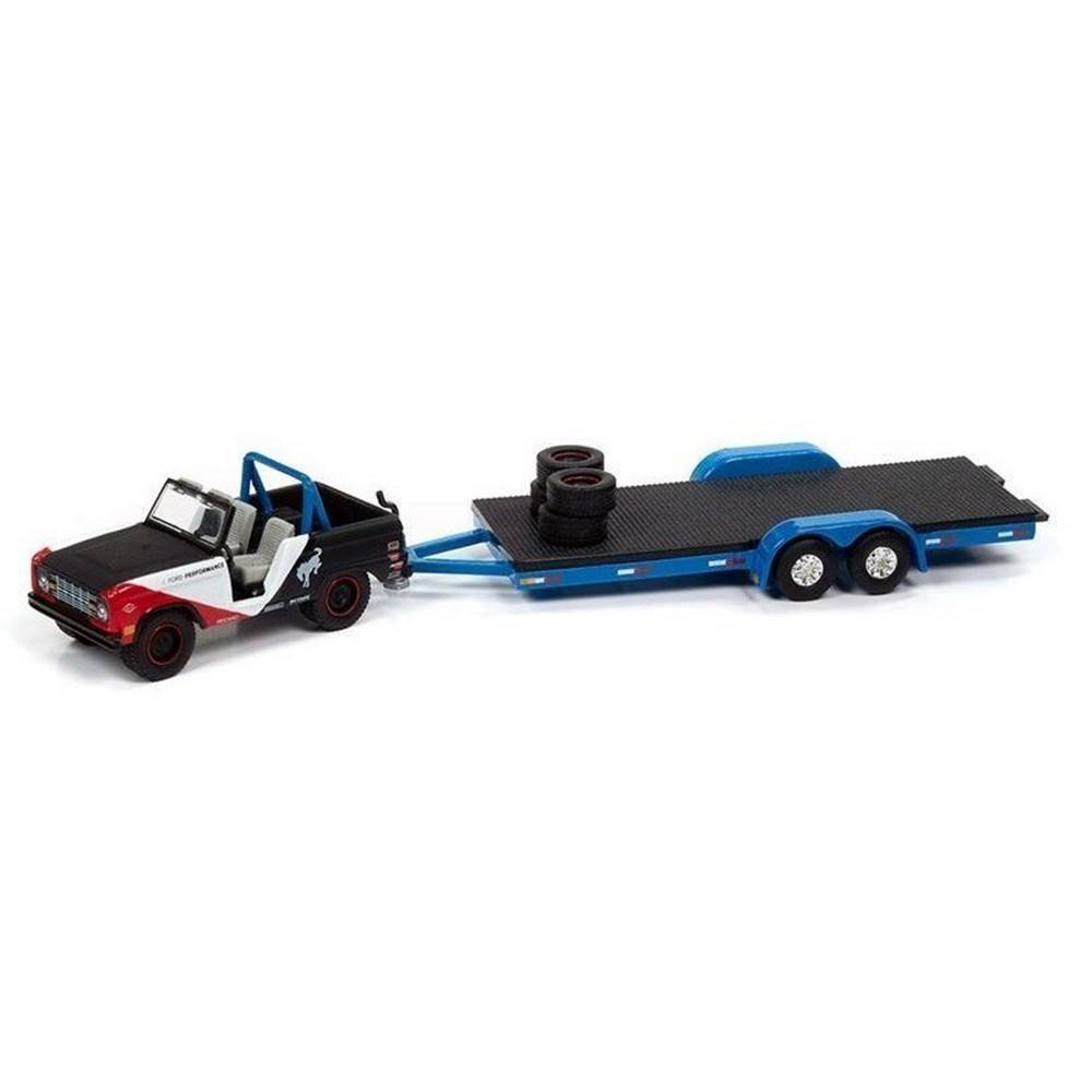 Miniatura Jipe Ford Bronco c/ Trailer (1966) - Truck and Trailer - Release 1 - 1:64 - Johnny Lightning