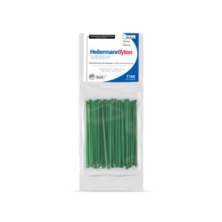 Abraçadeira flexível HellermannTyton100 unidades nylon verde 10cm T18R