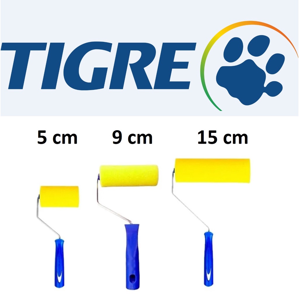 Rolinho Rolo de Espuma TIGRE Para Pintura e Artesanato 1341 - 5cm, 9cm, 15cm para Ferro Madeira e Outros em Oferta na Shopee
