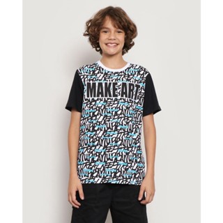 Camiseta Masculina Juvenil Estampa Frontal Manga Curta