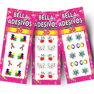 50 Adesivos de unha 3d AUTISMO