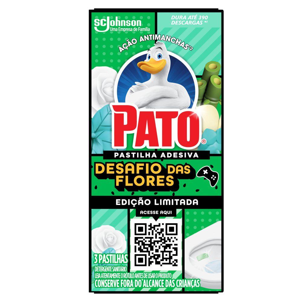 Detergente Sanitário Pato Desafio das Flores Pastilha Adesiva 3un em Oferta na Shopee