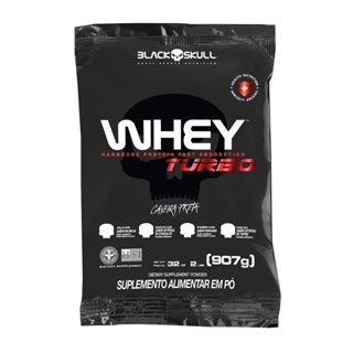 Whey Turbo Protein 907g - Black Skull em Oferta na Shopee