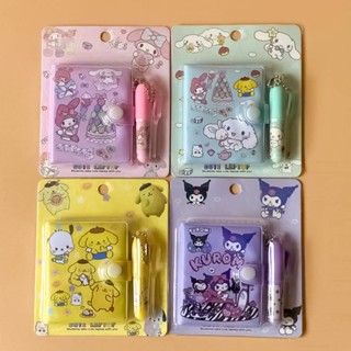 Sanrio Mini Notebook Set , Portátil Para Crianças , Conjunto De Caneta Esferográfica Plus , Papelaria Estudantes