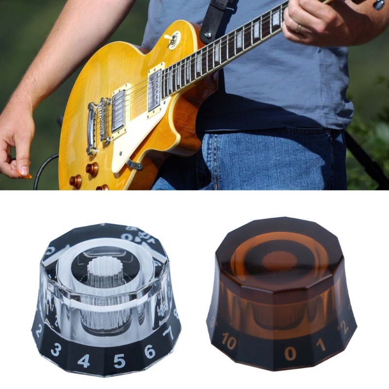HO 4 Peças Botões De Guitarra Acrílicos Controle De Velocidade Tom De Volume