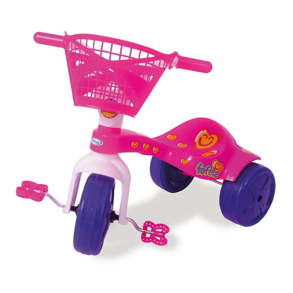 Triciclo Infantil Fofete Com Cestinha Com Pedal Xalingo - 0766.5