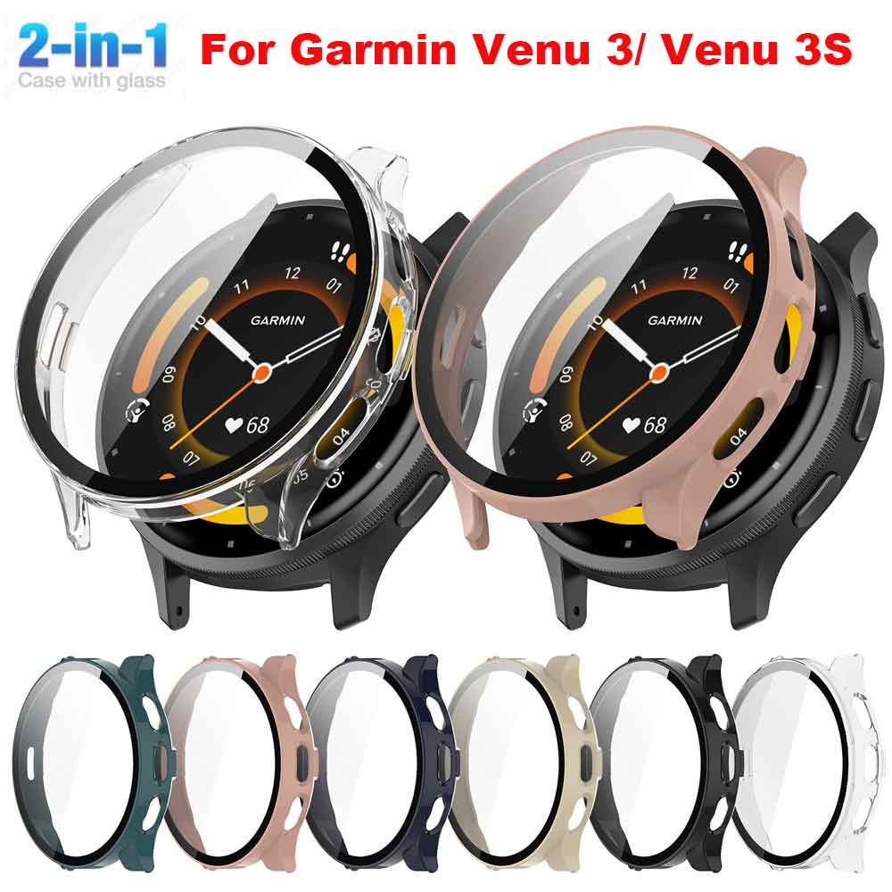 Filme De Vidro Temperado + Capa Para Garmin Venu 3/3S Protetor De Tela De Smartwatch Relógio Inteligente Cobertura Compl