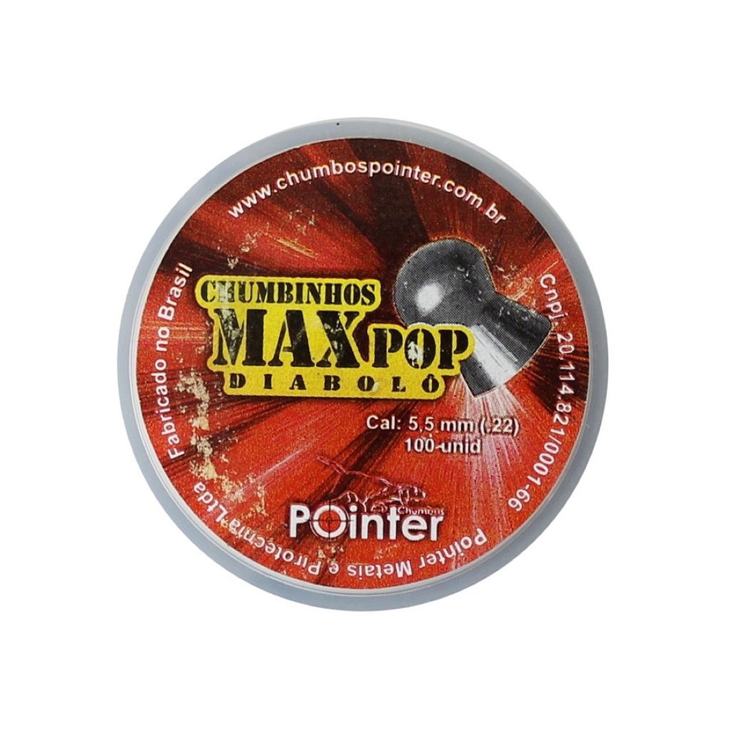 Chumbinho Pointer Max Pop Diabolô 5.5mm 100un em Oferta na Shopee