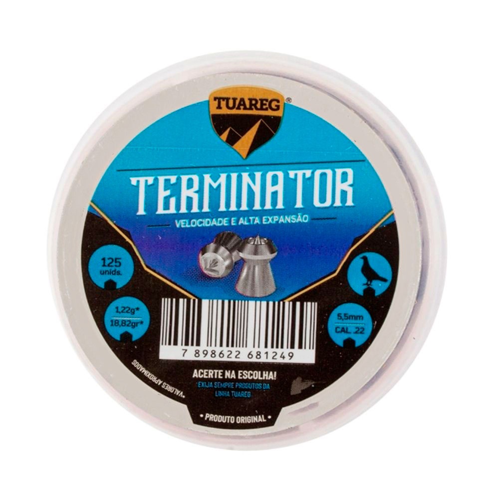 Chumbinho Terminator 18.82 Grains 5.5mm 125un. - Tuareg em Oferta na Shopee