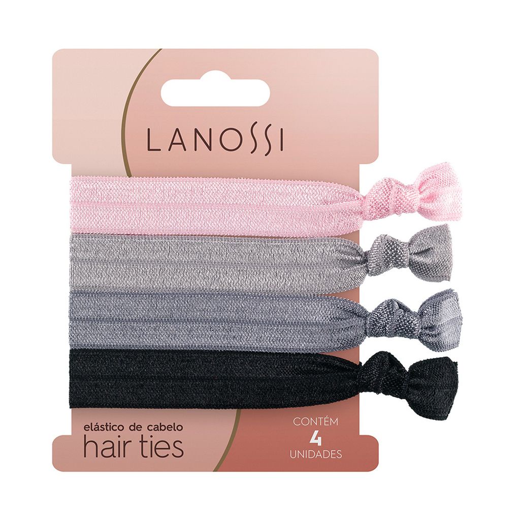 Elástico de Cabelo Hair Ties Silver Lanossi 4 Unidades