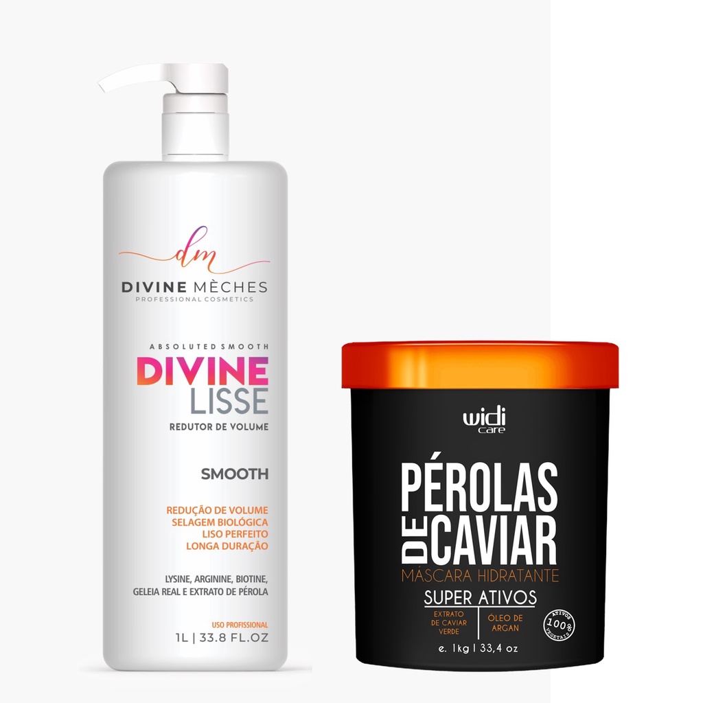 Escova Progressiva Divine Lisse + Máscara Pérolas de Caviar Widi Care