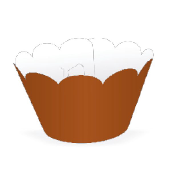 Mini Wrapper Mini Cupcake - Marrom - 3cm x 14,5cm - 12 unidades - Nc Toys