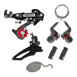 KIT PASSADOR + CÂMBIO TRASEIRO + DIANTEIRO YAMADA + CORRENTE 21 MARCHAS MTB ARO 26 27.5 29