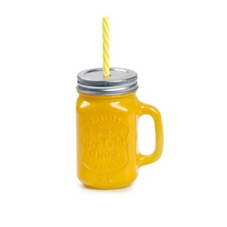 Caneca Amarelo com Tampa e Canudo 450ml para Refrigerantes Sucos e Refrescos em Oferta na Shopee