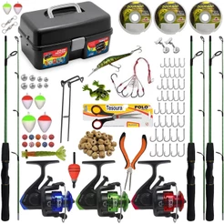Kit Pesca 3 Varas 1,20m 10kg com maleta e 85 Acessórios