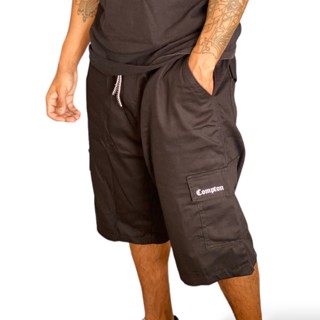 Bermuda Cargo COMPTON Preta Masculina Sarja Modelo Exclusivo