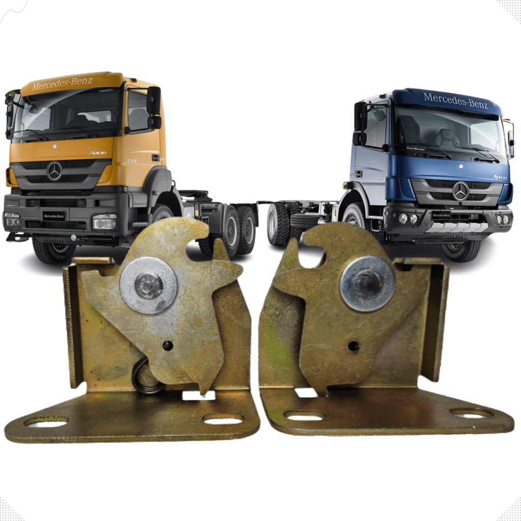 Par Fechadura Da Grade Frontal Portinhola Do Capô Caminhão Mercedes Benz Atego Axor