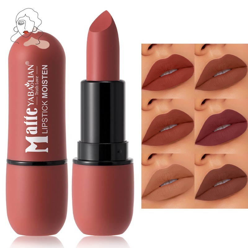 Batom Mate Copo Antiaderente De Veludo De Longa Duração À Prova D'água Para Meninas E Mulheres Maquiagem Labial Colorida