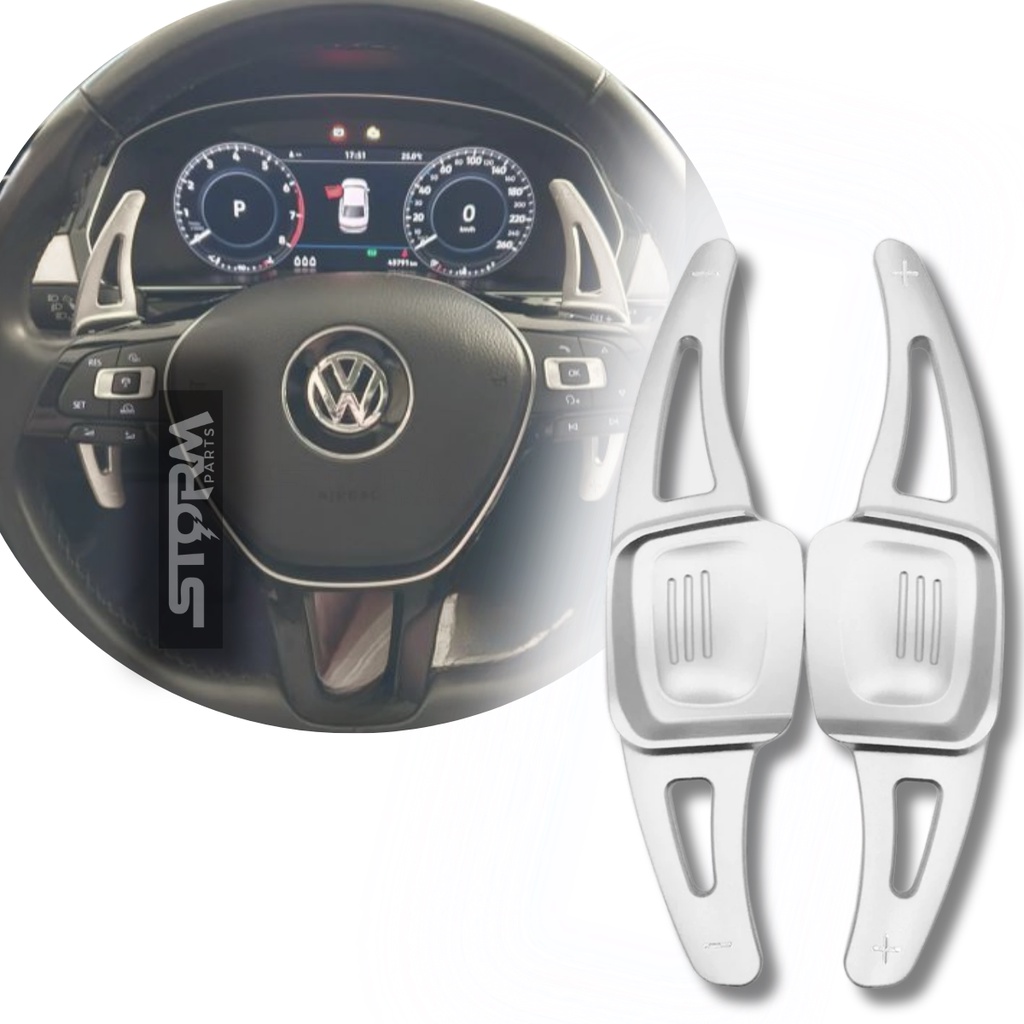 Extensor Borboleta Volante Cor Prata Golf Jetta Novo Polo Virtus Nivus T-Cross volkswagen Paddle Shift Automatico Cambio