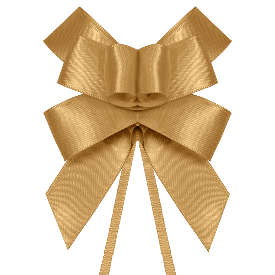 Laço Fácil de Fita de Cetim - Dourado - 22mm - 5 unidades - Progresso - Rizzo em Oferta na Shopee