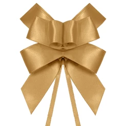 Laço Fácil de Fita de Cetim - Dourado - 22mm - 5 unidades - Progresso - Rizzo