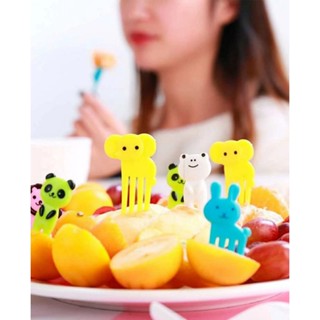 kit 10 Garfinho Para Fruta Petiscos Animais Infantil