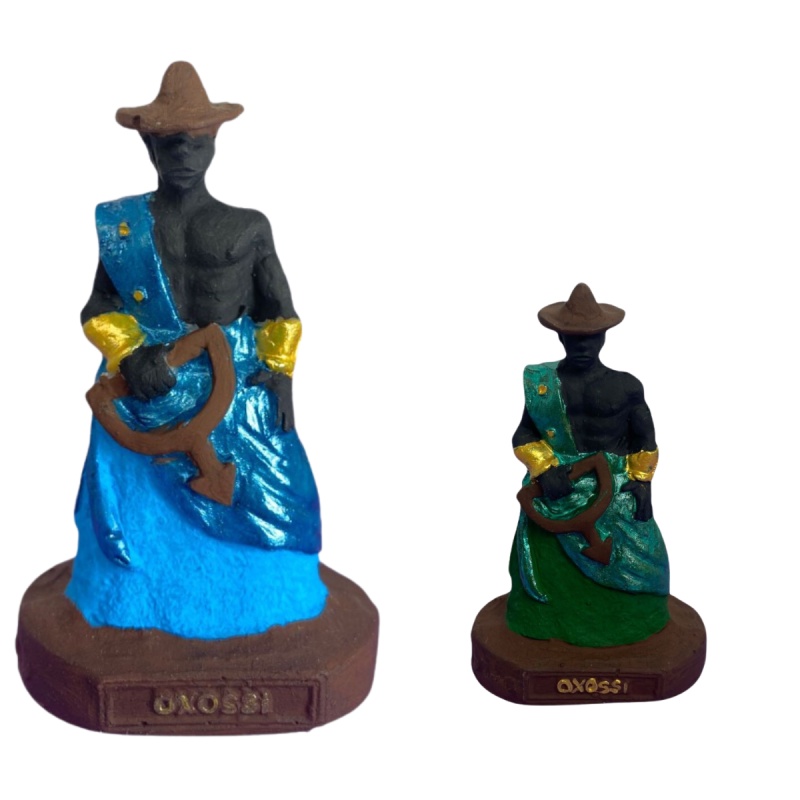 Escultura Orixá Oxóssi em Resina 10 cm  - Selecione a Cor
