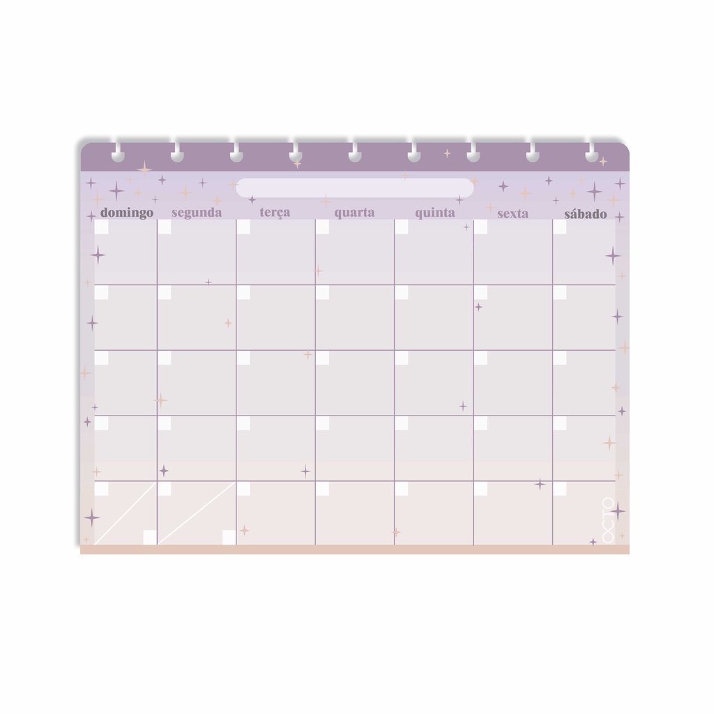 Refil Planner Mensal Médio Anoitecer - Caderno de Discos - OCTO - Tamanho Colegial 9 furos em Oferta na Shopee