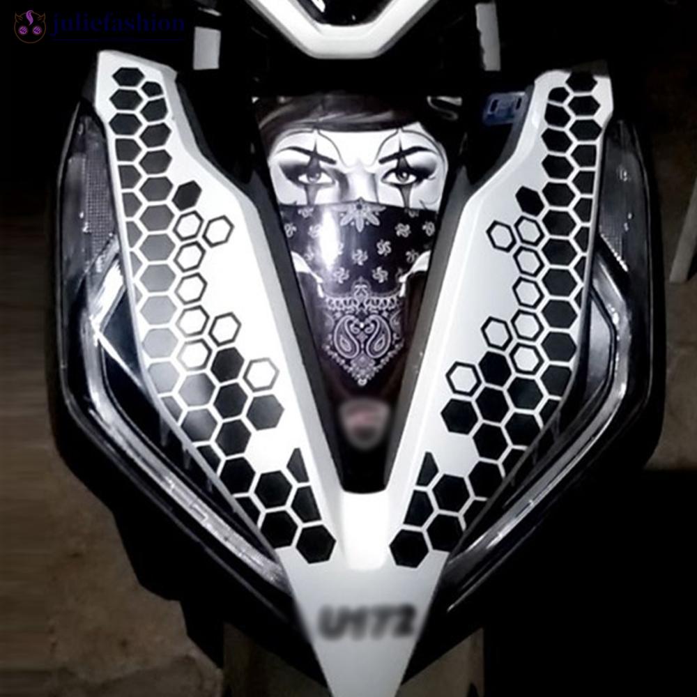 JULIEFASHION 2Pcs 39x9cm Motocicleta Honeycomb Bee Vinil Autocolante Para Decoração Da Face Frontal Do Motor Autocolantes À Prova D'água A8H3